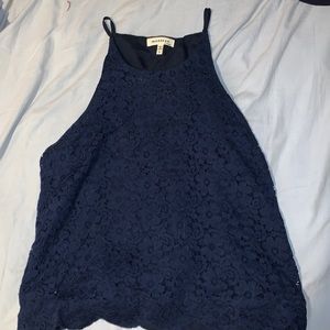 navy blue lacy tank